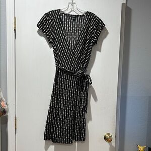 Alfani Black and White Wrap Dress